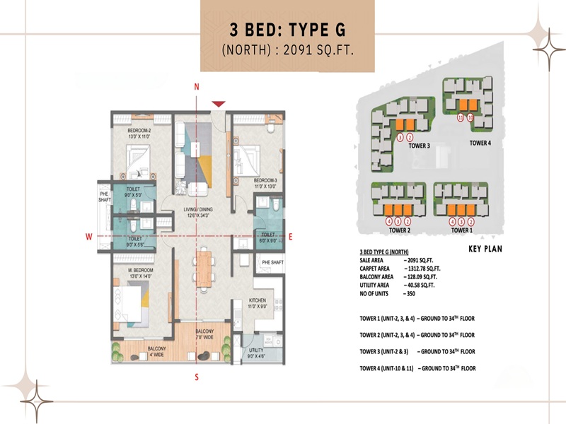 Prestige Spring Heights 4 BHK Floor Plan