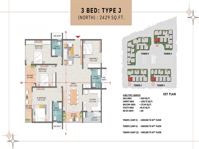 Prestige Spring Heights 4 BHK Floor Plan