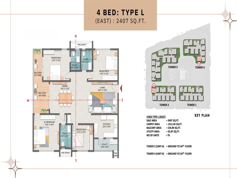 Prestige Spring Heights 4 BHK Floor Plan